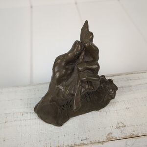 Vintage Mark Hopkins Signed Bronze Sculpture Hand Sculpting Tool Thumb Print 02